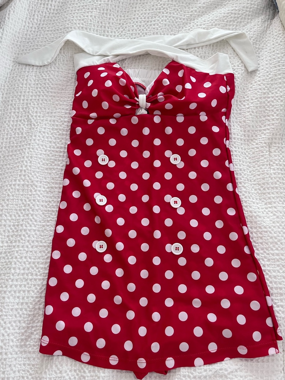 Ekouaer Red Polka Dot Swim Shorts